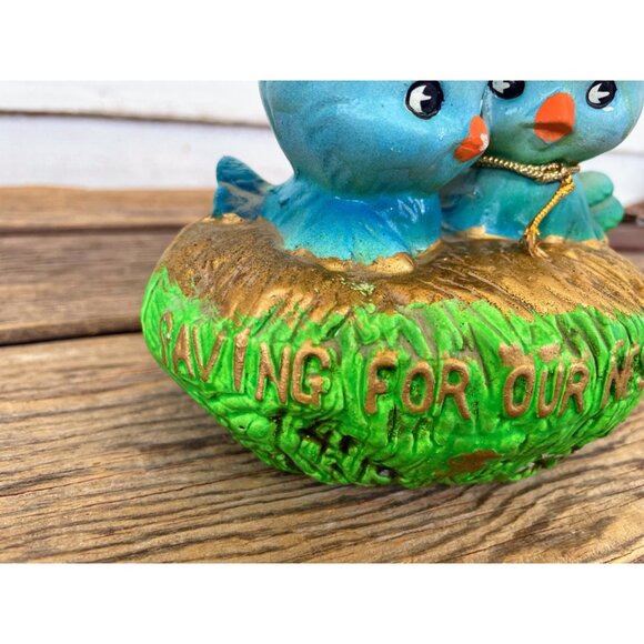 Vintage 1970s Enesco Bluebirds On Nest Savings Bank - Picture 7 of 9